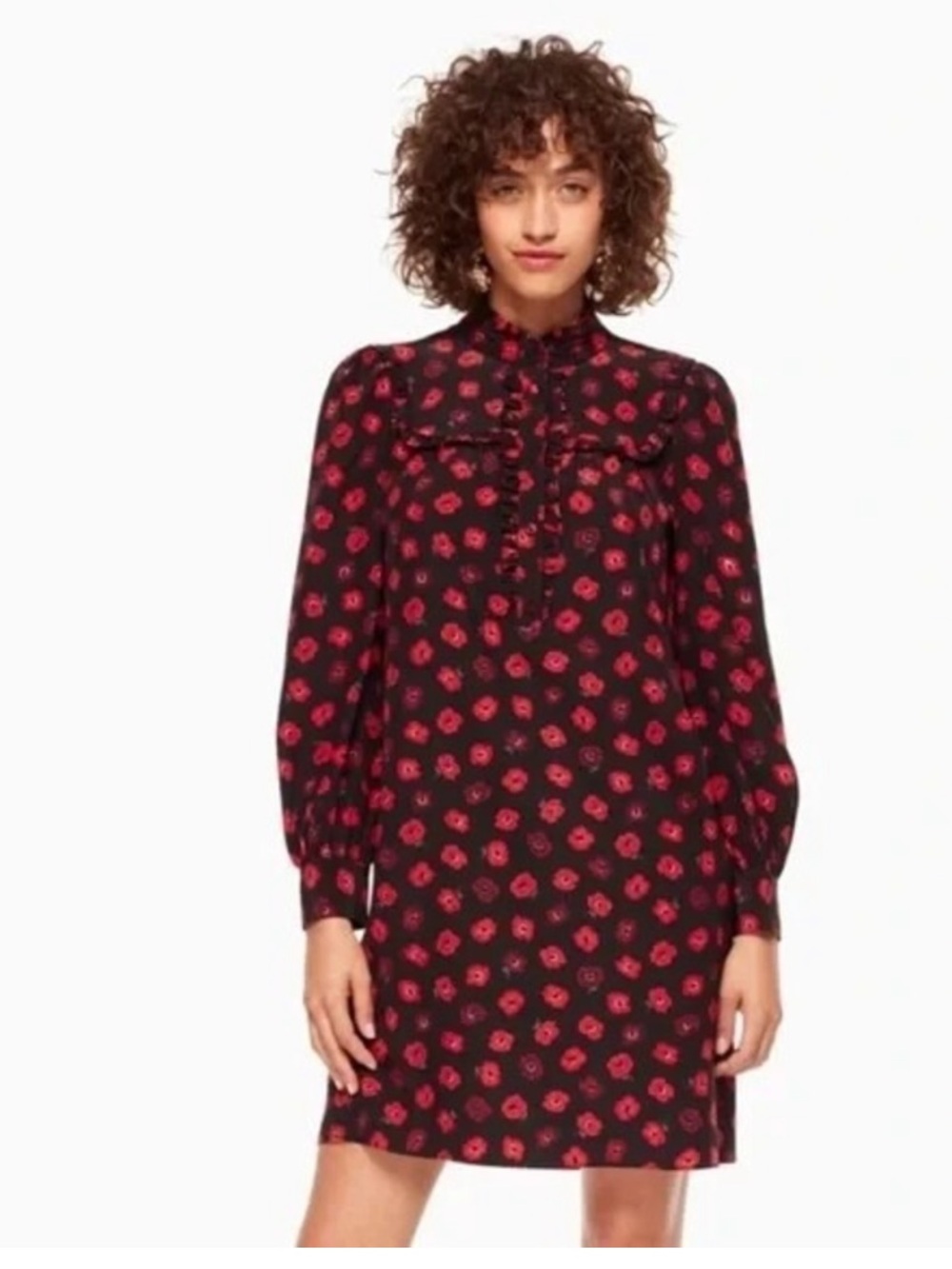 Kate Spade Poppy Print Silk Shift Dress Size S